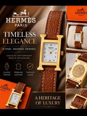 Hermès Timeless Elegance Brown Leather H Watch